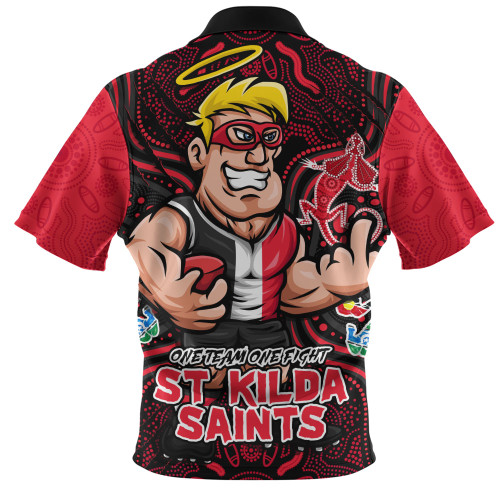 St Kilda Zip Polo Shirt One Team One Fight