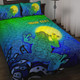 [Custom] Australia Aboriginal Quilt Bed Set - Indigenous Frog (Blue)