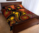 Australia Aboriginal Quilt Bed Set - Australia Indigenous Flag Circle Dot Painting Art (Golden)