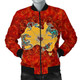Australia Aboriginal Bomber Jacket - Australia Map Hand Patterns Spider Web