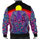 Australia Bomber Jacket - Aboriginal Sublimation Dot Pattern Style (Violet)