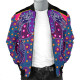 Australia Bomber Jacket - Aboriginal Sublimation Dot Pattern Style (Violet)