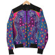 Australia Bomber Jacket - Aboriginal Sublimation Dot Pattern Style (Violet)