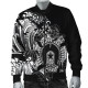 Australia Aboriginal Bomber Jacket - Torres Strait Islands in Wave (Black)