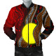 Australia Aboriginal Bomber Jacket - Aboriginal Flag Lizard Dot Painting Style