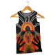 Australia Aboriginal Men Tank Top - Indigenous Turtle Hand Art (Black)