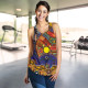 Australia Aboriginal Inspired Women Racerback Tank - Shaman People and Animals