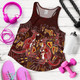 Australia Aboriginal Women Racerback Tank - Kangaroo family with Hand Art