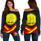 Australia Off Shoulder Sweaters - Aboriginal Flag And Animals Pattern