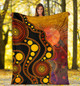 Australia Aboriginal Blanket - Australia Indigenous Flag Circle Dot Painting Art (Golden)