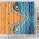 Australia Aboriginal Shower Curtain - Indigenous Beach Dot Painting Art