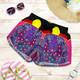 Australia Women Shorts - Aboriginal Sublimation Dot Pattern Style (Violet)