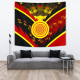 Australia Aboriginal Tapestry - Indigenous Flag With Footprint Hand Art