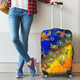 Australia Aboriginal Luggage Cover - Turtle Art Ocean Dot Painting