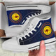 Australia High Top Canvas Shoes - Kangaroo On The Sun