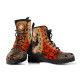 Australia Leather Boots - Australian Aboriginal Sun and Emu