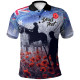 [Custom] Australia Anzac Day Polo Shirt - Lest We Forget Vintage Poppies