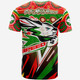 Australia South Sydney Rabbitohs Custom T-shirt - Brave Bunnies Go the Mighty Heroes Indigenous T-shirt