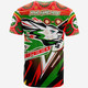 Australia South Sydney Rabbitohs Custom T-shirt - Brave Bunnies Go the Mighty Heroes Indigenous T-shirt