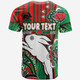 Australia South Sydney Rabbitohs Custom T-Shirt - Indigenous Dreaming Souths "Live A red Green Life" T-shirt