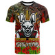 Australia Rabbitohs Custom T-shirt - Anzac Souths with Remembrance Poppy and Indigenous Patterns T-shirt