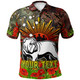 Canterbury-Bankstown Bulldogs Custom Polo Shirt - Anzac Bulldog with Remembrance Poppy and Indigenous Patterns Polo Shirt