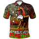 Manly Warringah Sea Eagles Polo Shirt - Anzac Manly Warringah Sea Eagles with Remembrance Poppy and Indigenous Patterns Polo Shirt