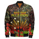 All Stars Rugby Bomber Jacket - Custom Anzac All Stars with Remembrance Poppy and Indigenous Patterns Bomber Jacket