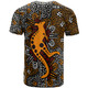 Australia Aboriginal Inspired Custom T-shirt - Indigenous Aboriginal Inspired art background with kangaroo2