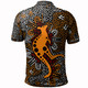 Australia Aboriginal Custom Polo shirt - Indigenous Aboriginal art background with kangaroo