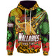 Wallabies Rugby Hoodie - Custom Anzac Wallabies Kangaroo with Aboriginal Inspired Patterns Hoodie