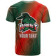 Rabbitohs Rugby T-shirt - Custom Rabbit Sport With Aboriginal Patterns T-shirt  2