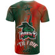 Rabbitohs Rugby T-shirt - Custom Anzac Rabbit Sport With Aboriginal Patterns T-shirt 1
