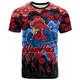 Sydney Roosters T-Shirt - Custom Anzac Rooster With Aboriginal Inspired Patterns Poppy T-Shirt