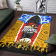 Gold Coast Titans Anzac Aboriginal Inspired Rug - Gold Coast Titans with Poppy Watercolor Flower Rug