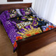 Melbourne Storm Anzac Aboriginal Inspired Quilt Bed Set - Melbourne Storm with Remembrance Day Poppy Flower Quilt Bed Set