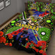 Canberra Raiders Anzac Flag Quilt Bed Set - Canberra Raiders with Anzac Day Poppy Flower Quilt Bed Set