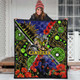 Canberra Raiders Anzac Flag Quilt - Canberra Raiders with Anzac Day Poppy Flower Quilt