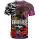 Australia Sea Eagles Anzac Custom T-Shirt - Australia Sea Eagles Aboriginal Inspired with Poppy Flower T-Shirt