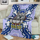 Australia City of Canterbury Bankstown Custom Blanket - Indigenous Mighty Super Berries Tribal Footprints