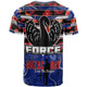Force Rugby T- Shirt - Aboriginal Anzac Day Lest We Forget Swan With Poppy Flower Patterns T- Shirt