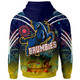 Brumbies Rugby Hoodie - Anzac Day "Lest We Forget" Brumbies Aboriginal Inspired Pattern With Horse Hoodie