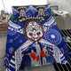 Warriors Rugby Bedding Set - Aboriginal Dot Art Anzac Day Warriors With Poppy Flower Patterns Bedding Set