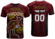 Maroons T- Shirt - Custom QLD Maroons Kangaroo With Aboriginal Inspired Culture T- Shirt