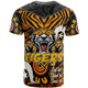 Tigers Rugby T- Shirt - Custom Tiger Rugby Aboriginal Pattern Naidoc Week T- Shirt