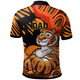 Wests Tigers Polo Shirt - Custom Father's Day West Wests Tigers with Aboriginal Inspired Pattern Dad Of Wests Tigers and Ball Polo Shirt