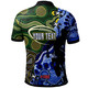 Canberra Raiders Polo Shirt - Custom Canberra Raiders Team with Aboriginal Inspired Dot Painting and Indigenous Pattern