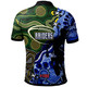 Canberra Raiders Polo Shirt - Custom Canberra Raiders Team with Aboriginal Inspired Dot Painting and Indigenous Pattern