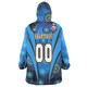 New South Wales Rugby League Team Snug Hoodie - Custom New South Wales Blues Mascot With Aboriginal Art STATE OF ORIGIN Oodie Blanket