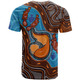 Australia Custom T-Shirt - Aboriginal Mother And Son Platypus Art Land And River Concept T-shirt